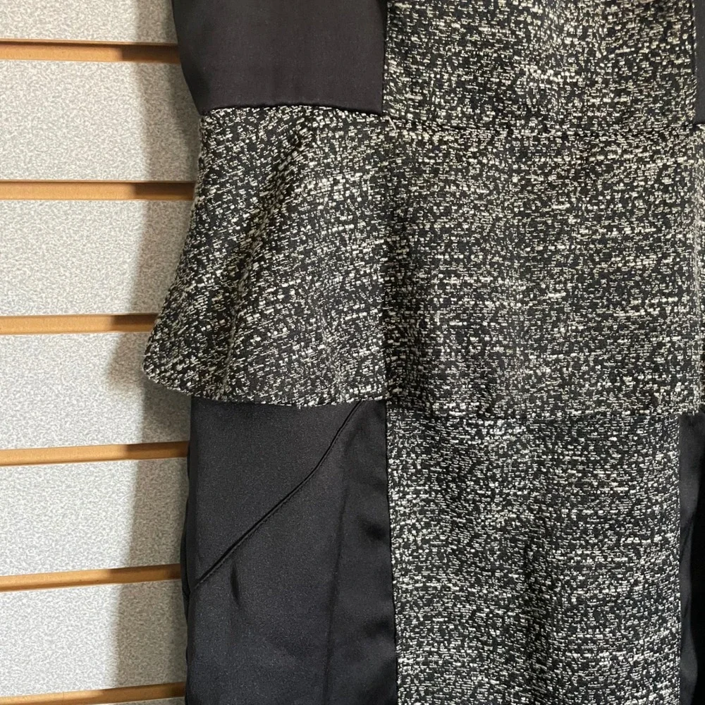 XOXO Black‎ Metallic Tweed Peplum Colorblock Sheath Dress Sleeveless Size 13/14